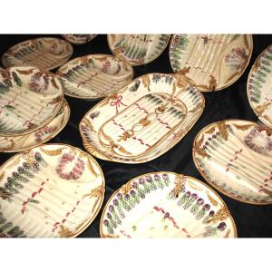 Service With Asparagus Or Hors d'Oeuvres In Slush Early 20th Century