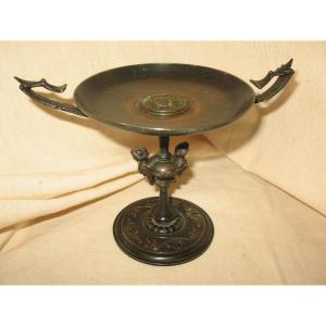 Empty Pocket Cup In Antique Bronze Patina 19th Time Medal