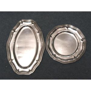 2 Louis XV Style Silver Plated Dishes Orfèvrerie Apollo