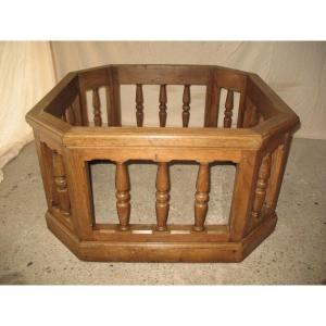 Octagonal Balustrade In Louis XIII Style Oak, 19th Century