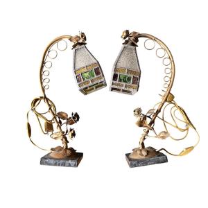Pair Of Art Deco / Art Nouveau Lamps 
