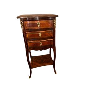 Louis XV Marquetry Bedside Table 