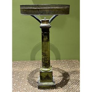19th-century Painted Sheet Metal Carcel Lamp