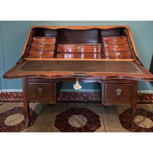 J C Saunier Stamped Sloping Secretary Desk 