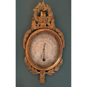 Gilded Wooden Barometer