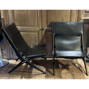 Pair Of Scandinavian Saxon Lounge Chairs