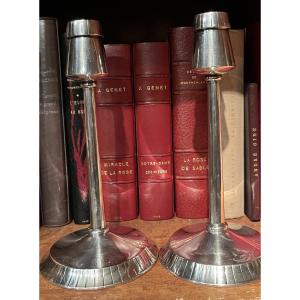 Pair Of Silver Candlesticks From Baguès 