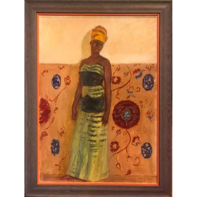 Table H / T Woman Portrait Signed Ga Klein