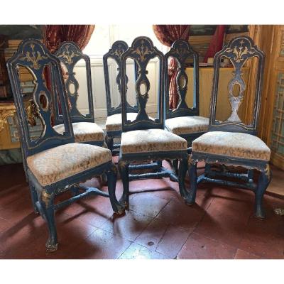 Set Of 6 Venetian Chairs XVIIIth
