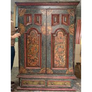 XVIIth Century Polychrome Wardrobe