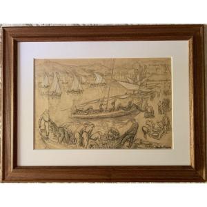 Drawing Collioure By Martin-ferrières