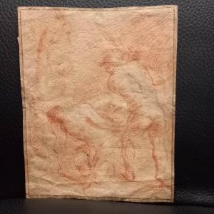 18th Century Northern School (jean-baptiste Coclers, Liege School?) Sanguine "flagellation Christ"