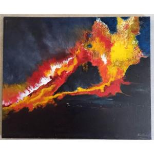 Martine Kahlhoven-polyak "madoré" Oil On Canvas