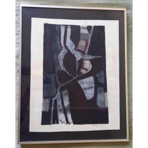 Bruno Secondi (1952-2020) "cubist Abstraction" Gouache On Paper