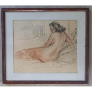 Yves Diey: Pastel "female Nude"