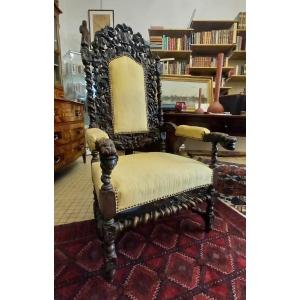 Ceremonial Armchair, 19th Century, Renaissance Style