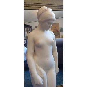 Fernand David 1872-1926 “nude With Drapery, Venus In The Bath” Marble, Signed And Dated 1913 Height 88cm