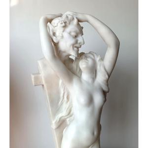 After Clodion (1738-1814) “the Offering To Priapus” Marble (ht. 80cm)