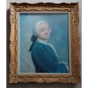  After Maurice-quentin De La Tour (1704-1788) Reworking Of "self-portrait With Jabot" Pastel