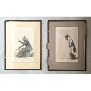 Auguste Lucien Bognard (1885-1960) Two Watercolours