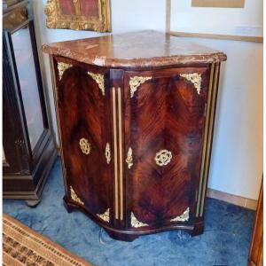 Rosewood Veneer Corner, Early Louis XV Period, Stamp By Guillaume Schwingkens