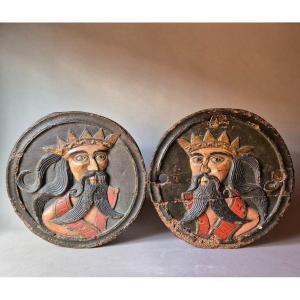 Two Lids From A 17th Century Beer Barrel