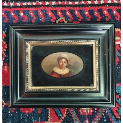 Miniature Portrait Of A Young Girl, Nineteenth Century