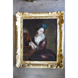 Oil  On Canvas  Of The French School Of The 18 Eme Century "allegory Of Winter"