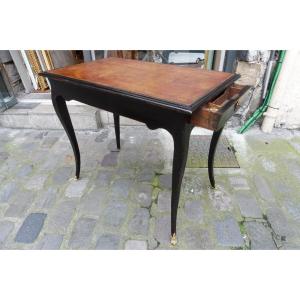 Louis XV Black Lacquered Wood Writing Table