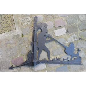 Weather Vane In Cut Sheet Metal  , "the Hunter"  