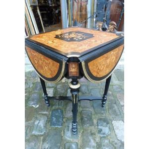 Four-fold Table, Inlaid Second Empire 