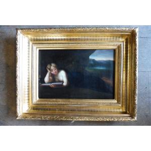 Oil On Canvas From The French School Around 1860 "lying Reader"