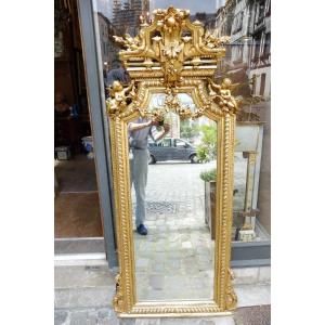 Important Second Empire Gilded Stucco Mirror 