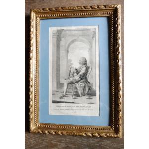 Engraving After Carmontelle 18th Century "portrait Of Monsieur De Fontenay"