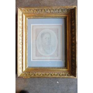 Pencil Drawing "portrait Of A Man" Bearing The Signature Of Ingres