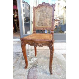 Dromard Stamped Walnut Dressing Table Chair