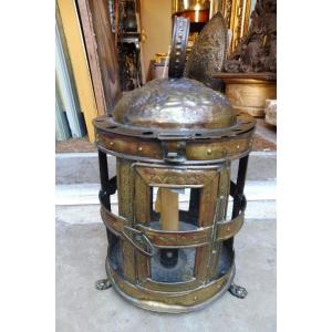 Embossed Copper Lantern, Netherlands 18th Century