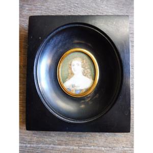 Miniature On Ivory, 19th Century, In The Style Of The 17th Century