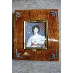 Miniature On Ivory, Empire Style, "portrait Of A Lady"