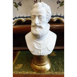 Bust Of Henry IV In Biscuit 19th