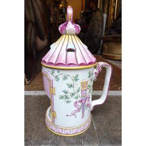 Gien Earthenware Night Light In The Shape Of A Lantern, 19th Century