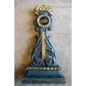 Louis XVI Black And Gold Lacquered Carved Wooden Watch Holder