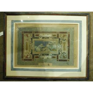 19th Century Gouache "ceiling Project"