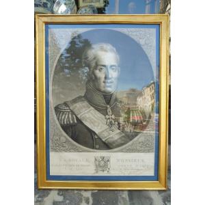 19th Century Engraving After Bertrand "bust Portrait Of The Count Of Artois" 