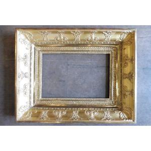 Rectangular Frame In Gilded Stucco Restoration