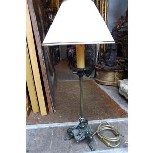 Louis Philippe Patinated Bronze Lamp Base