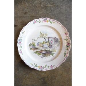 Marseille Earthenware Plate By Veuve Perrin, 18th Century