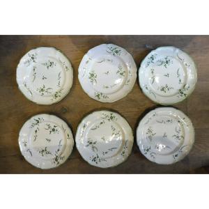 Set Of Six 18th Century Southwest Earthenware Plates