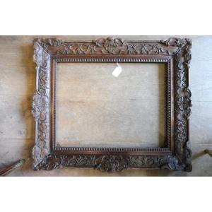 Louis XIV Carved Natural Oak Rectangular Frame 