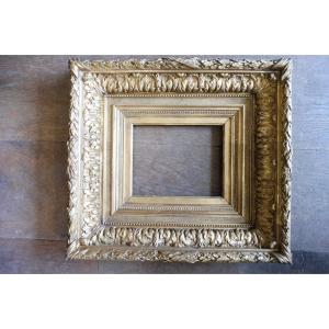 Rectangular Frame In Golden Stucco Barbizon 19th Century